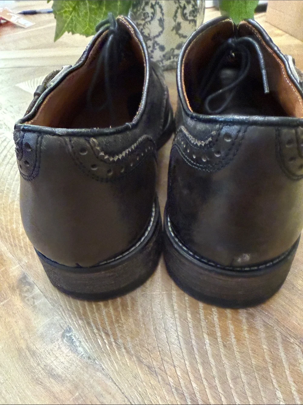 John Varvatos Dark Brown Suede & Leather Brogue Monk Strap Oxfords